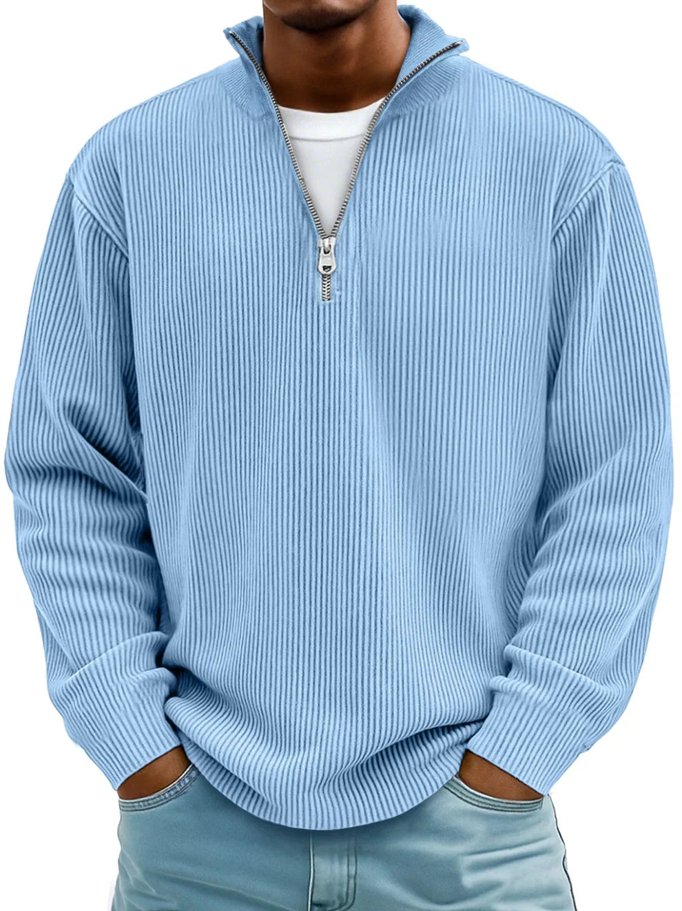 Elevated quarter zip knit pullover