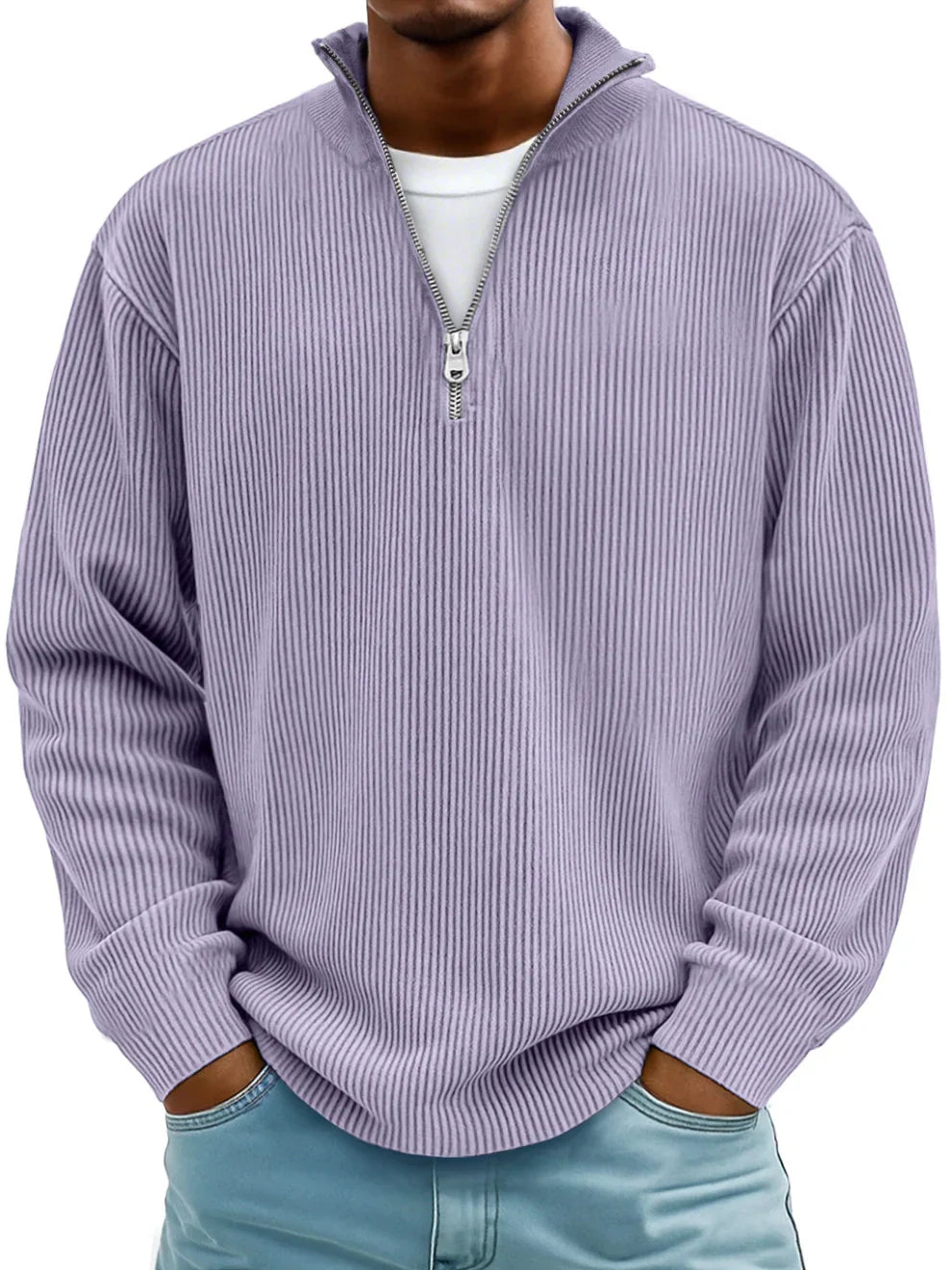 Elevated quarter zip knit pullover