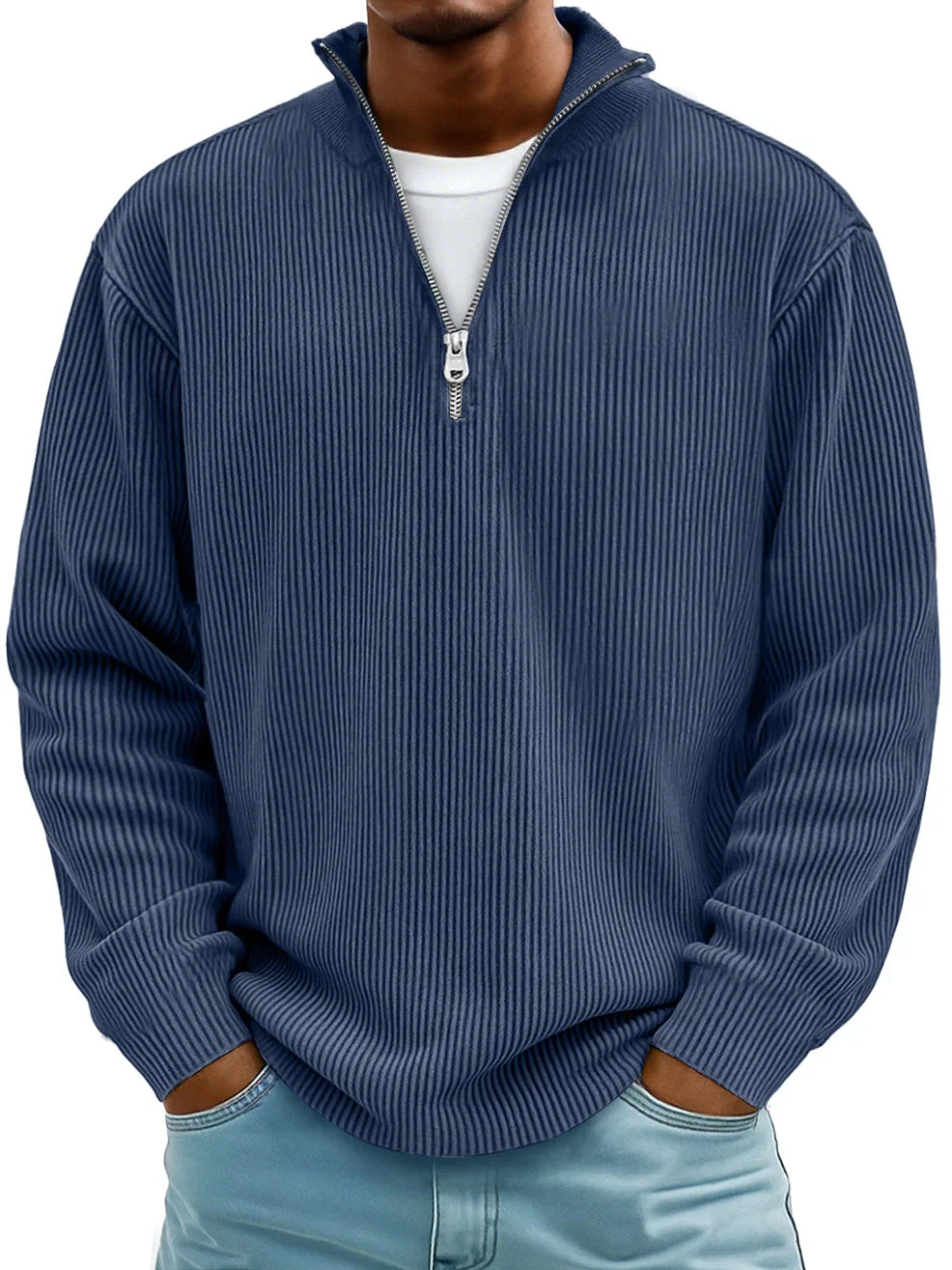 Elevated quarter zip knit pullover